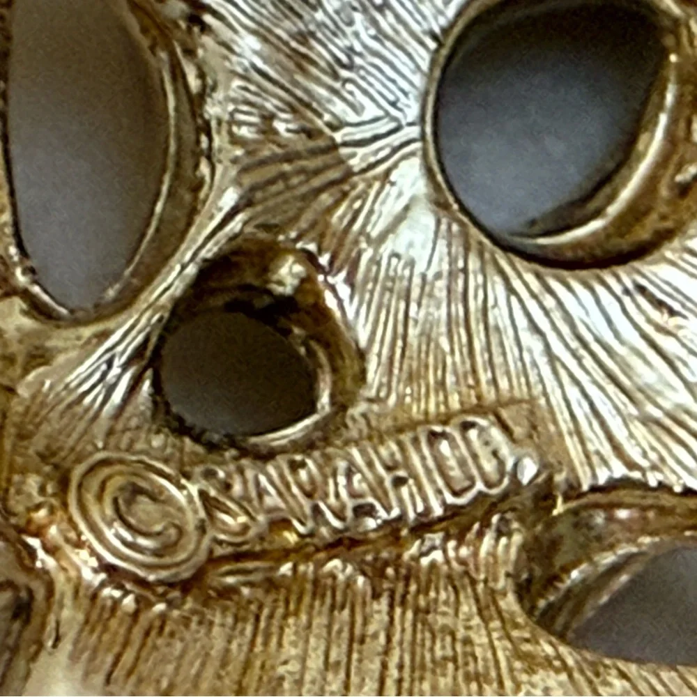 Vtg 70s Sarah Coventry Sea Urchin Brooch Pin‎ Gold Tone Metal Mixed Texture 3-D